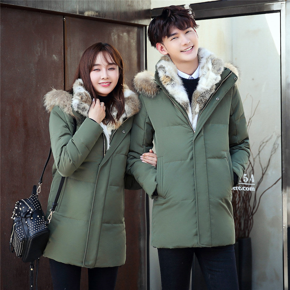 new down jacket men's long section Korean youth lovers men's winter large size coat thickening LadyShow.Store