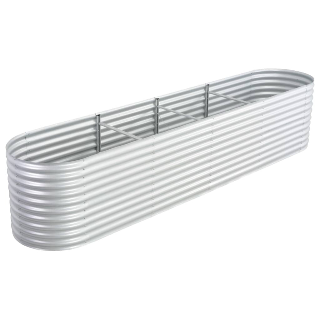 Garden Raised Bed 157.5"x31.5"x31.9" Galvanized Steel Silver W2B