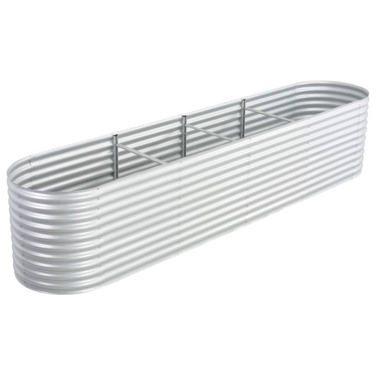 Garden Raised Bed 157.5"x31.5"x31.9" Galvanized Steel Silver W2B