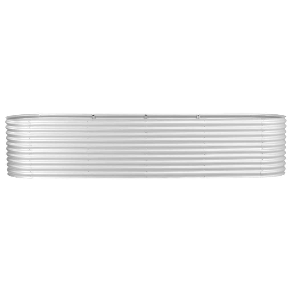 Garden Raised Bed 157.5"x31.5"x31.9" Galvanized Steel Silver W2B