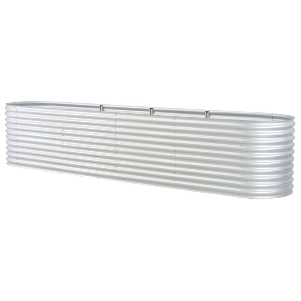 Garden Raised Bed 157.5"x31.5"x31.9" Galvanized Steel Silver W2B
