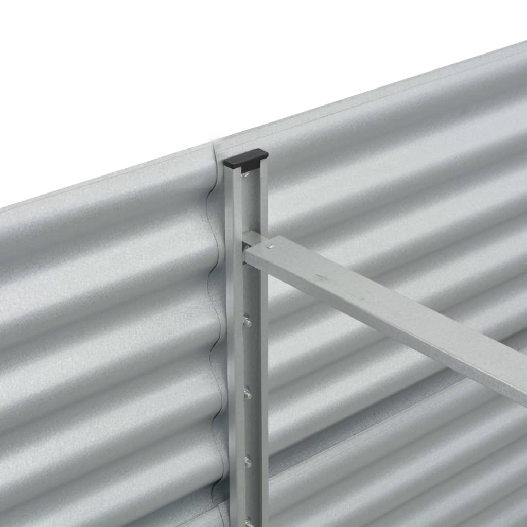 Garden Raised Bed 157.5"x31.5"x31.9" Galvanized Steel Silver W2B
