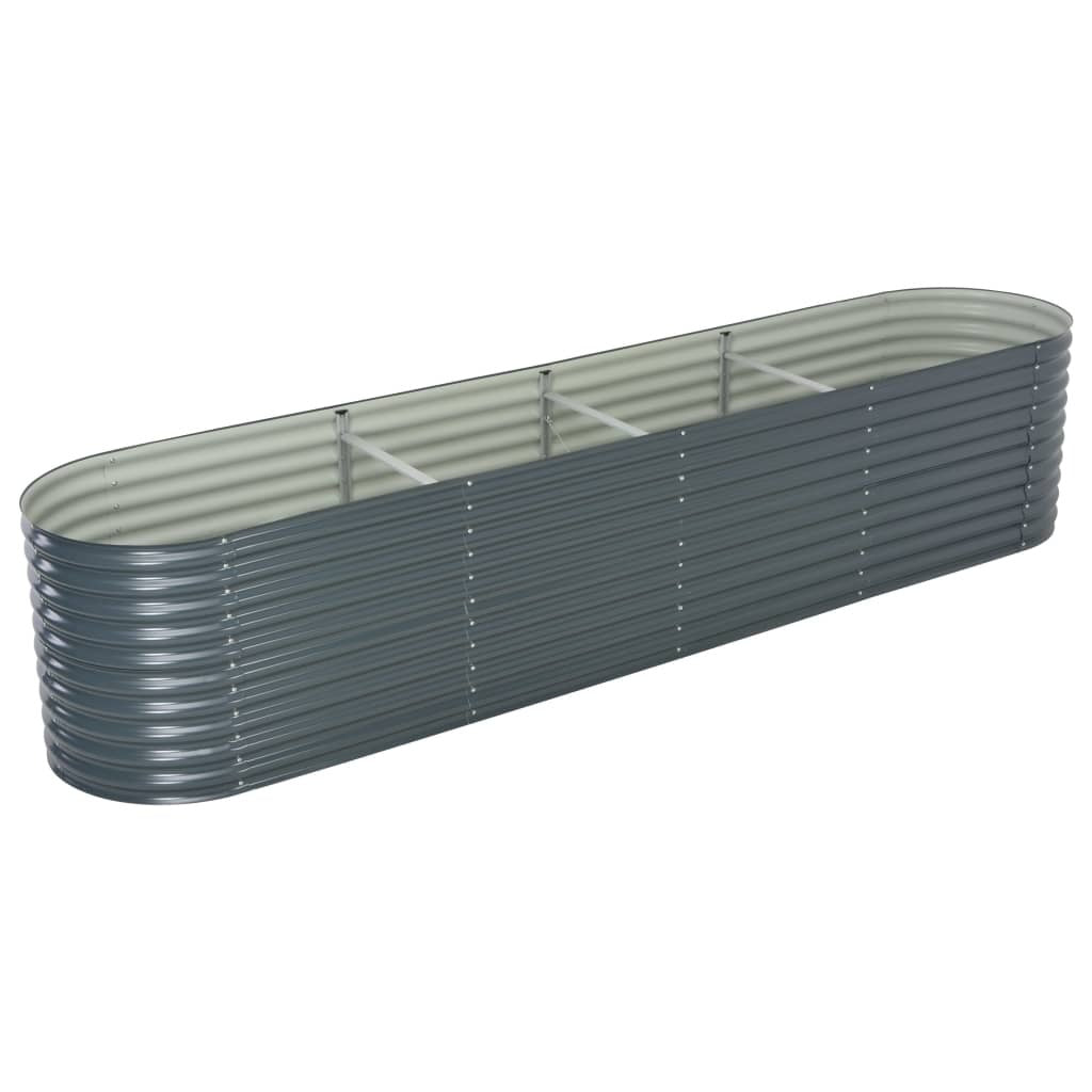 Garden Raised Bed 157.5"x31.5"x31.9" Galvanized Steel Gray W2B