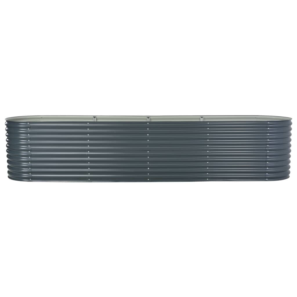 Garden Raised Bed 157.5"x31.5"x31.9" Galvanized Steel Gray W2B