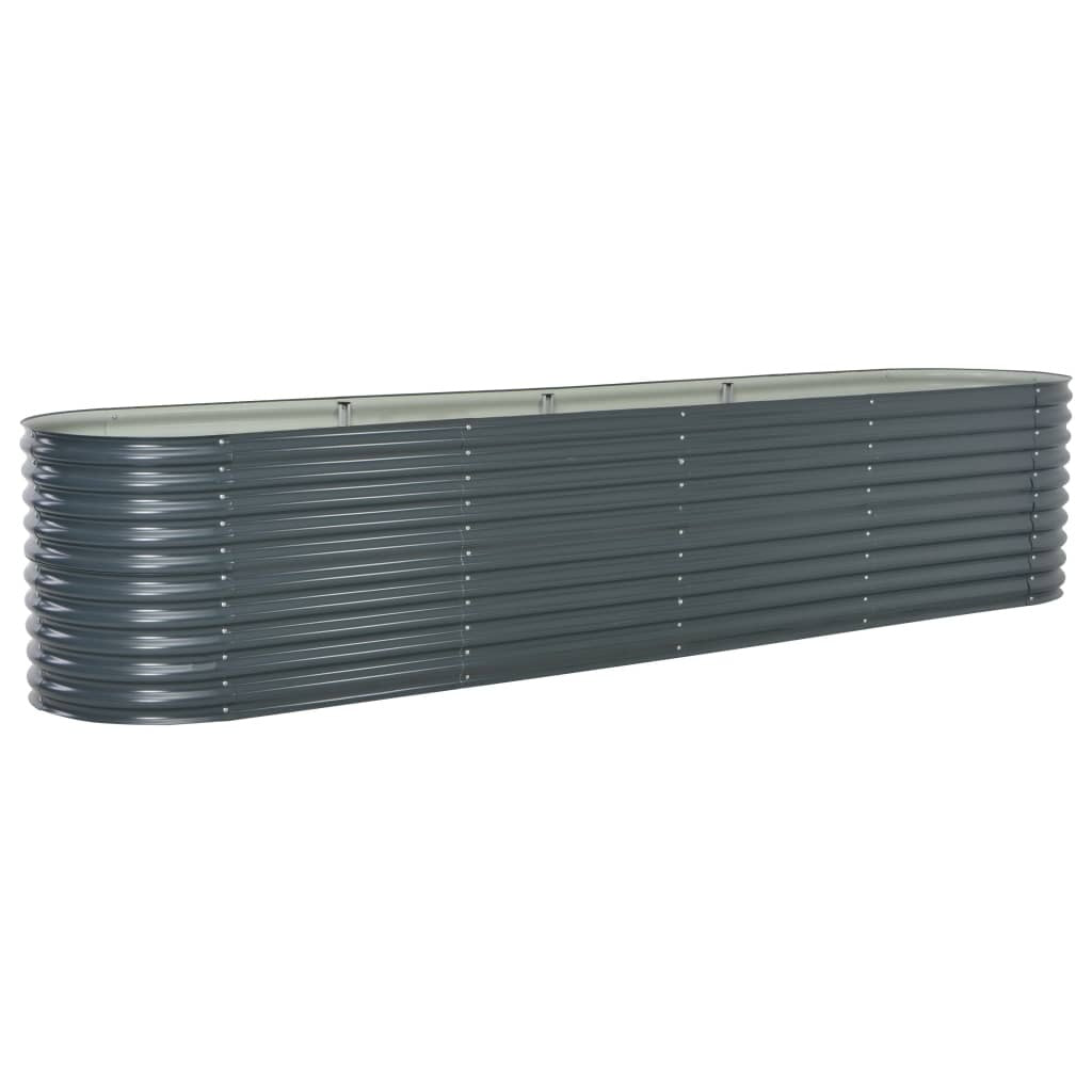 Garden Raised Bed 157.5"x31.5"x31.9" Galvanized Steel Gray W2B