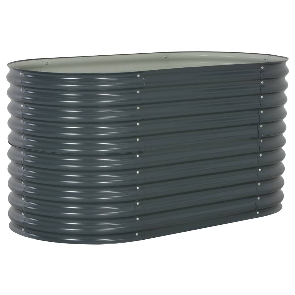 Garden Raised Bed 63"x31.5"x31.9" Galvanized Steel Gray W2B