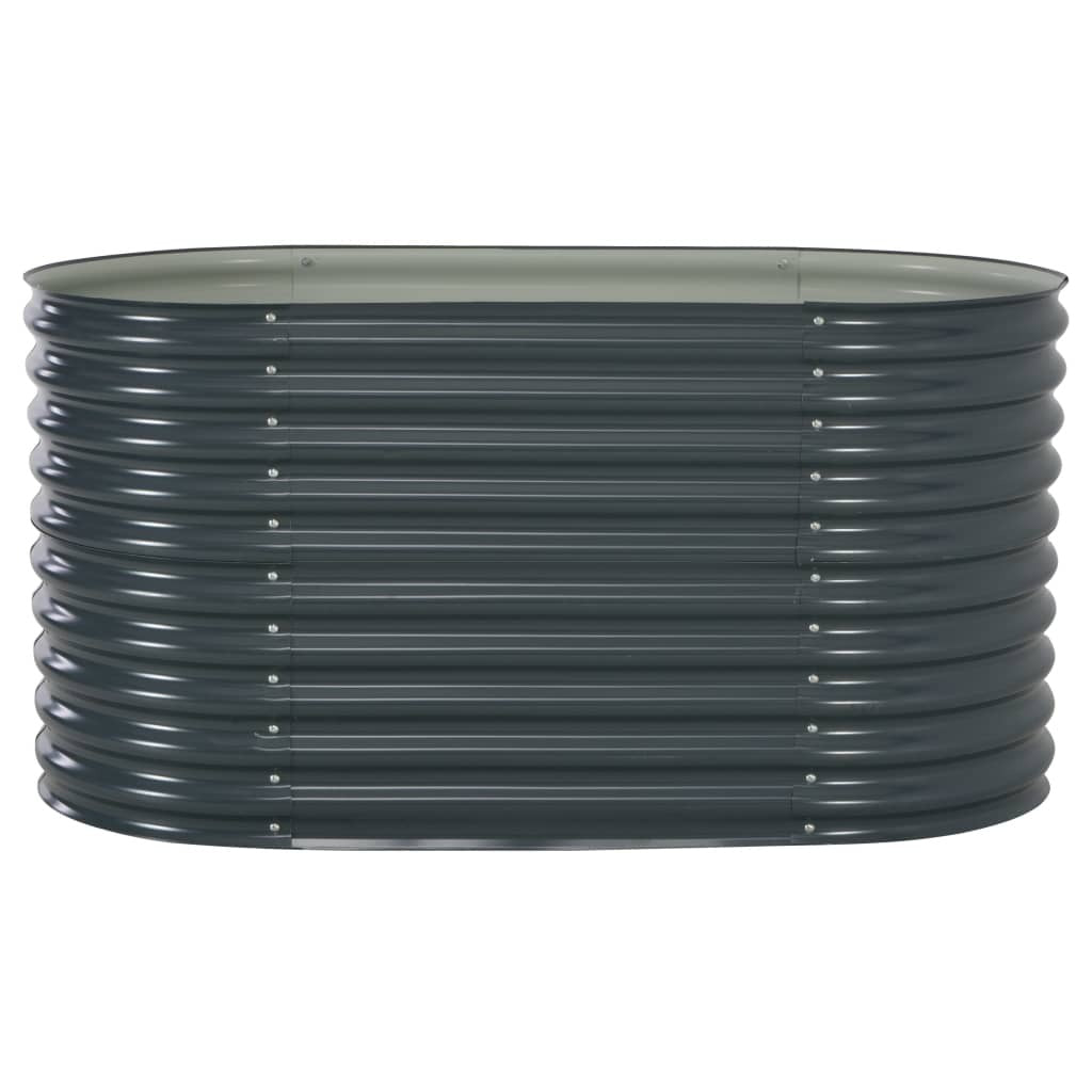 Garden Raised Bed 63"x31.5"x31.9" Galvanized Steel Gray W2B