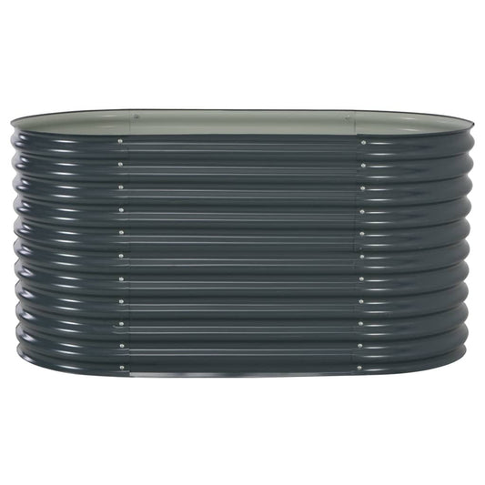 Garden Raised Bed 63"x31.5"x31.9" Galvanized Steel Gray W2B