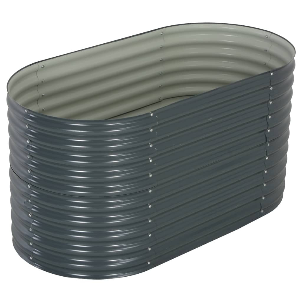 Garden Raised Bed 63"x31.5"x31.9" Galvanized Steel Gray W2B