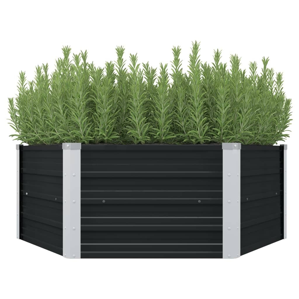 Raised Garden Bed Anthracite 50.8"x50.8"x17.7" Galvanized Steel W2B