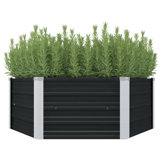 Raised Garden Bed Anthracite 50.8"x50.8"x17.7" Galvanized Steel W2B