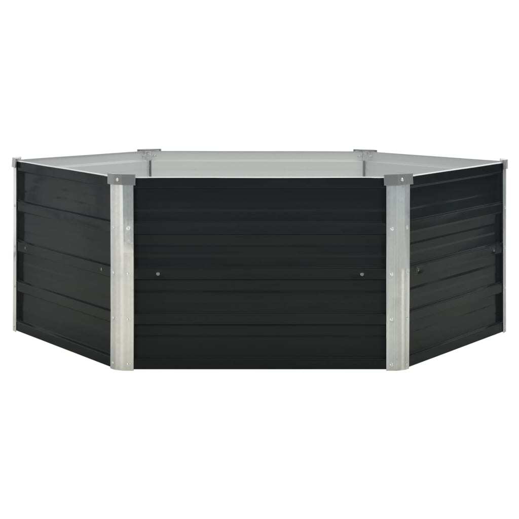 Raised Garden Bed Anthracite 50.8"x50.8"x17.7" Galvanized Steel W2B