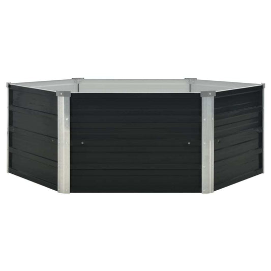 Raised Garden Bed Anthracite 50.8"x50.8"x17.7" Galvanized Steel W2B