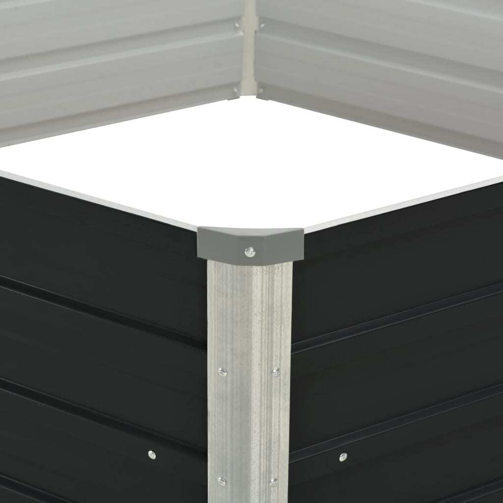 Raised Garden Bed Anthracite 50.8"x50.8"x17.7" Galvanized Steel W2B
