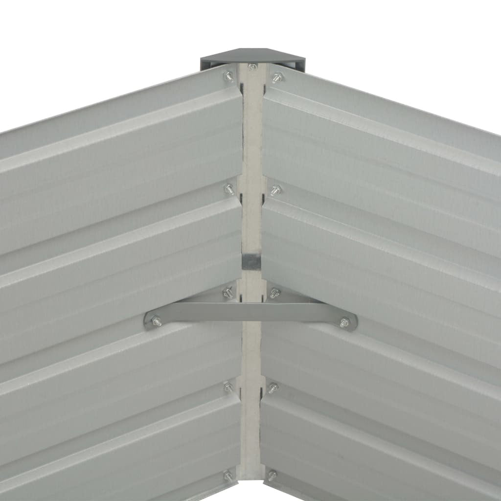 Raised Garden Bed Anthracite 50.8"x50.8"x17.7" Galvanized Steel W2B