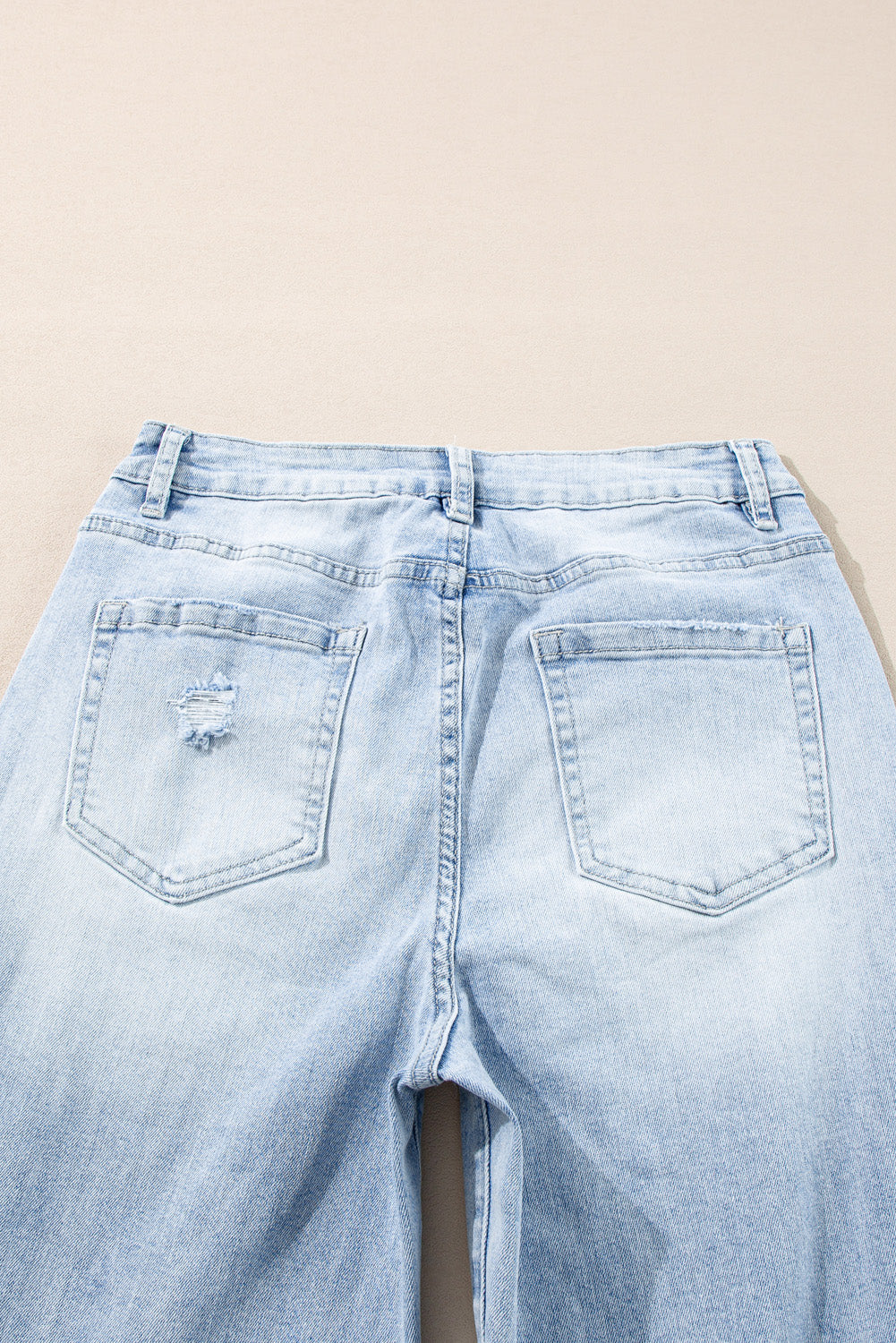Saige Wash Distressed Straight Jeans Threaded Pear