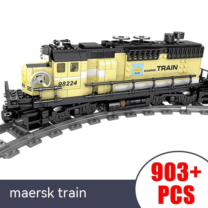 Electric Rail Train Model Children Education Small Particles Assembled Building Block Toys CJD