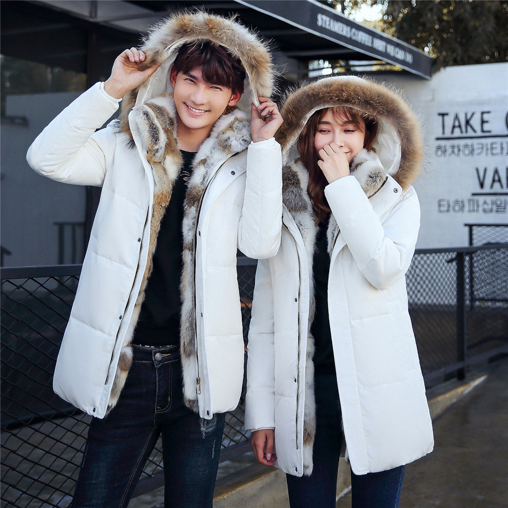 new down jacket men's long section Korean youth lovers men's winter large size coat thickening LadyShow.Store