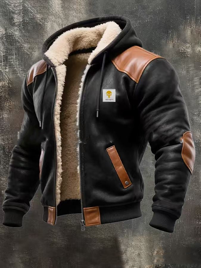Men's Winter Fleece-Lined Thick Hooded Jacket Best YouTube Store
