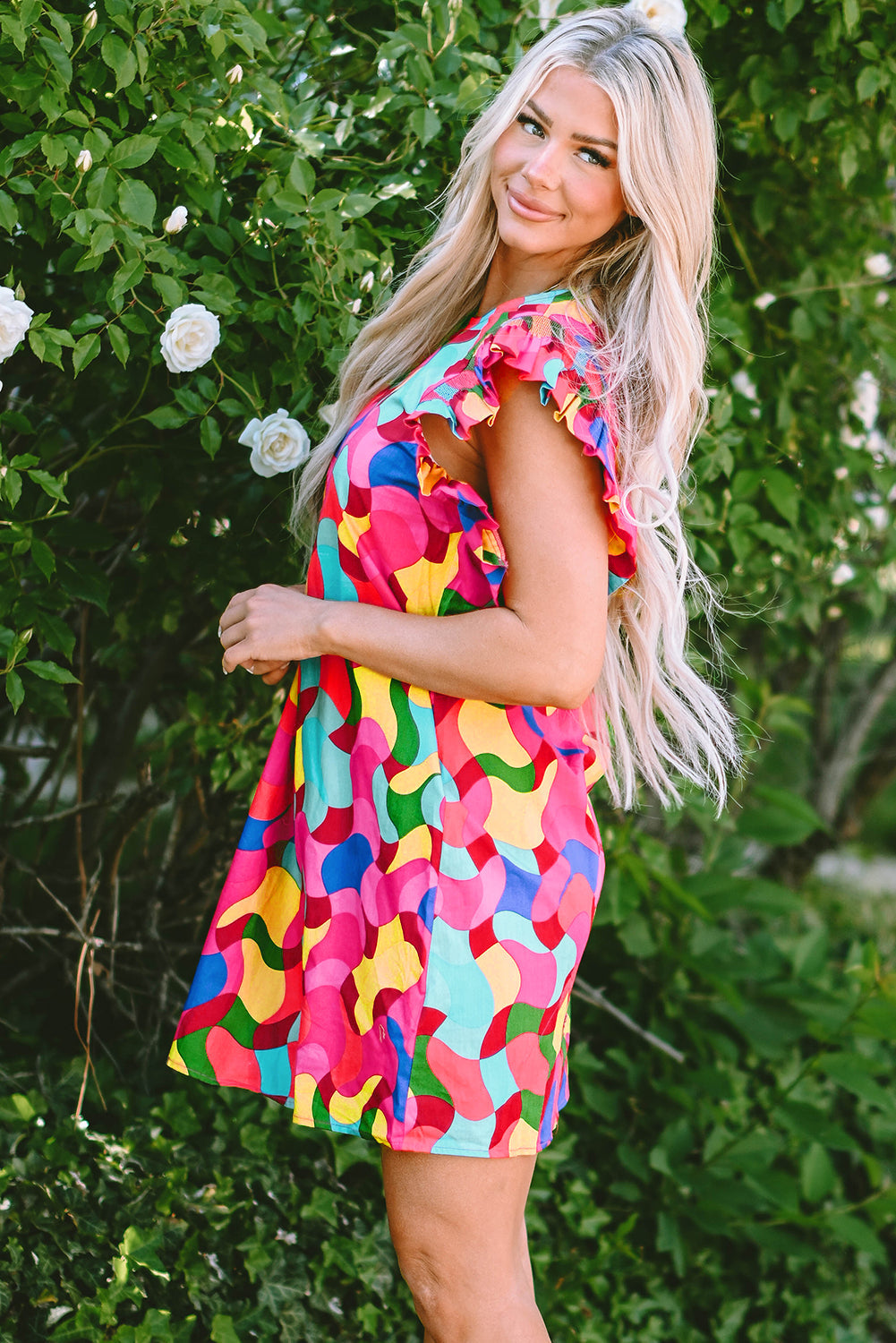 Amaia Ruffle Sleeve Shift Dress-2
