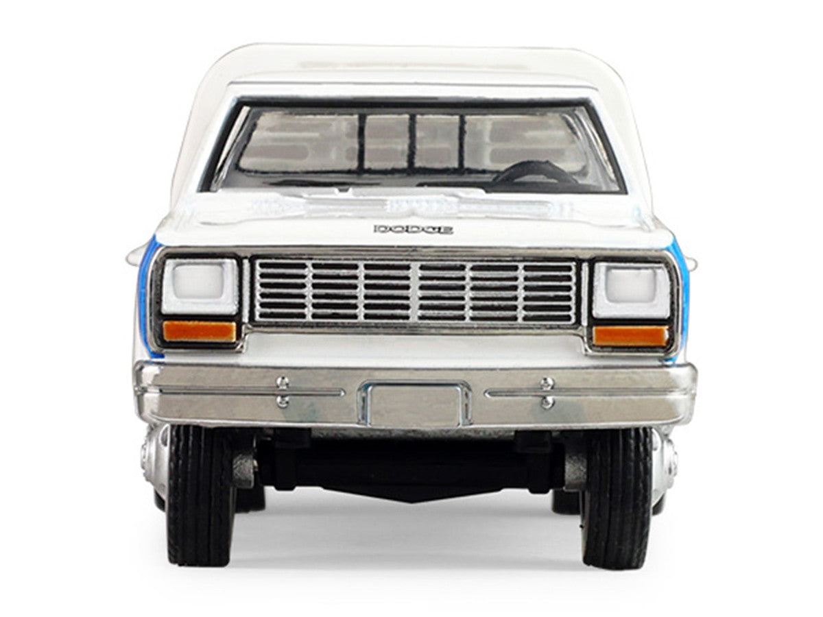 1981 Dodge Ram W350 Power Ram Dually Flatbed Truck "Goodyear" White with Blue Sides "Dually Drivers" Series 17 1/64 Diecast Model Car by Greenlight Greenlight