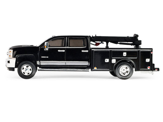2016 Chevrolet Silverado 3500 Dually Crane Truck Black "Dually Drivers" Series 17 1/64 Diecast Model Car by Greenlight Greenlight