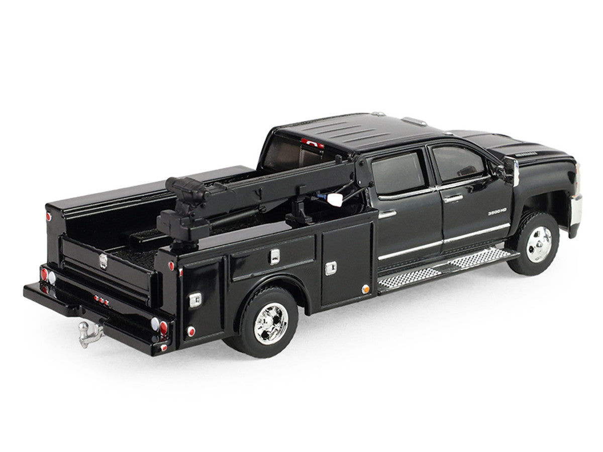 2016 Chevrolet Silverado 3500 Dually Crane Truck Black "Dually Drivers" Series 17 1/64 Diecast Model Car by Greenlight Greenlight