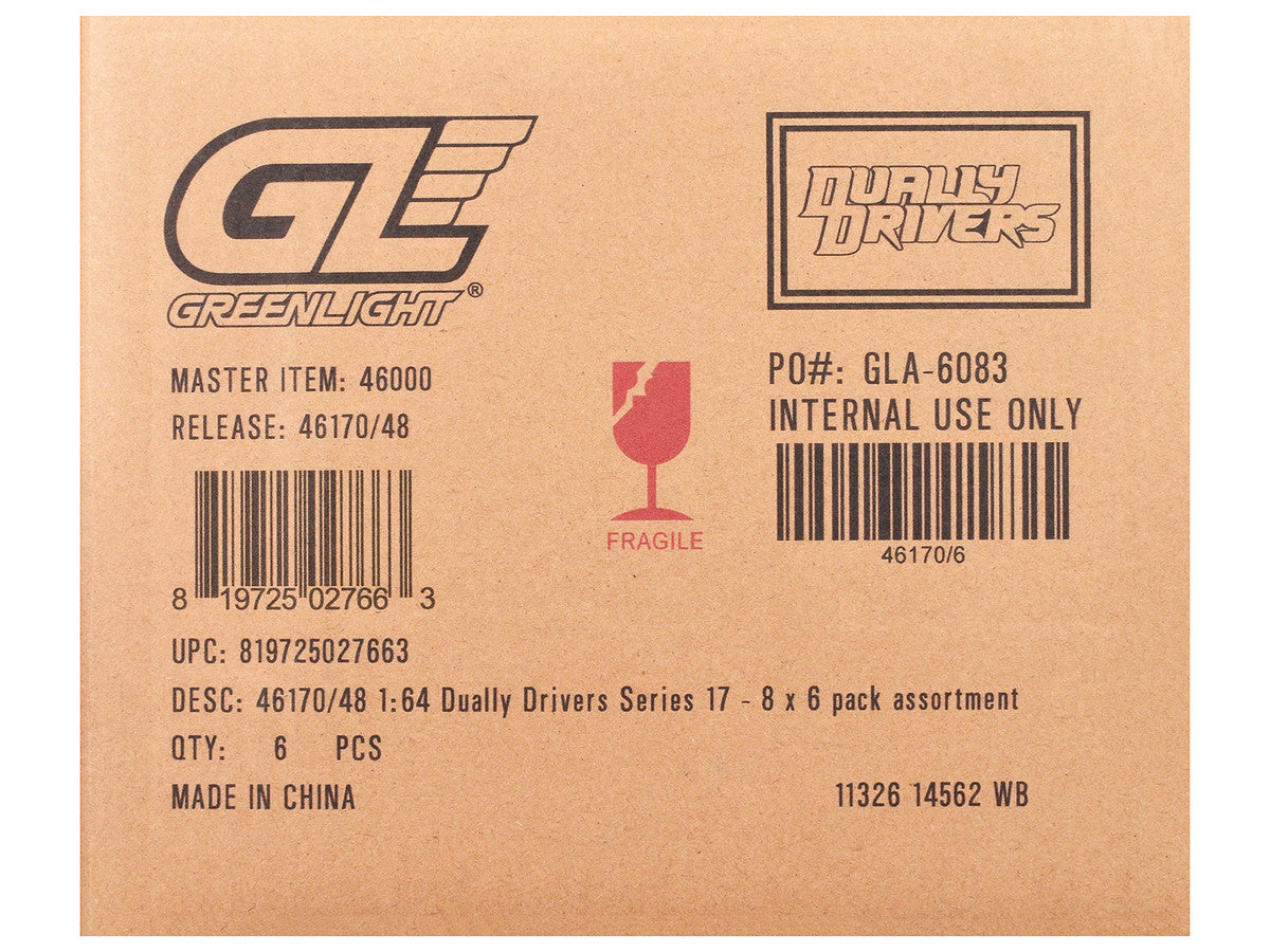 "Dually Drivers" Series 17 Set of 6 pieces 1/64 Diecast Model Cars by Greenlight Greenlight