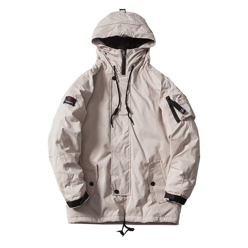 Men's Mid-Length Thick Cotton-Padded Jacket LadyShow.Store