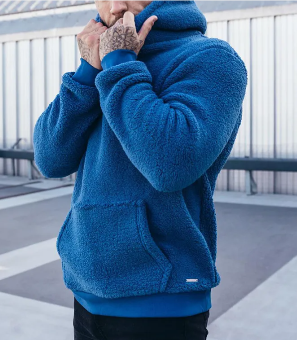 Men's Jacket Fashion Hooded Plush Sweater Pi-Mart