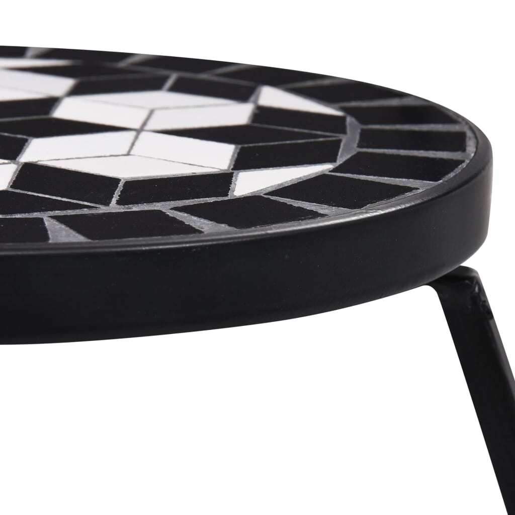 Mosaic Tables 3 pcs Black and White Ceramic W2B