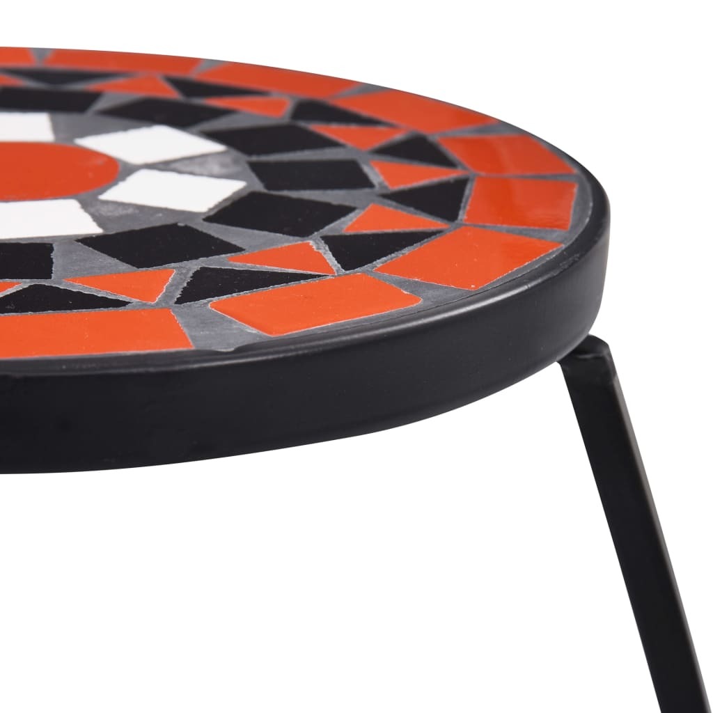 Mosaic Tables 3 pcs Terracotta and White Ceramic W2B