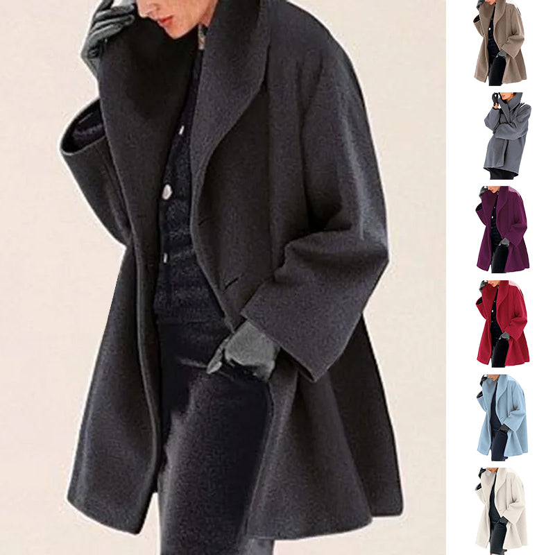 Women's Trendy Clothes Multi-color Round Neck Loose Sweater Woolen Coat Solid Casual Coat For Autumn And Winter LadyShow.Store