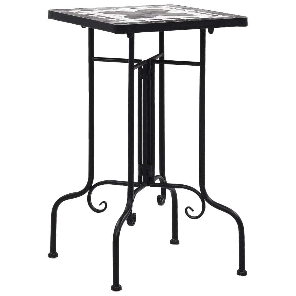 Mosaic Side Table Black and White Ceramic W2B