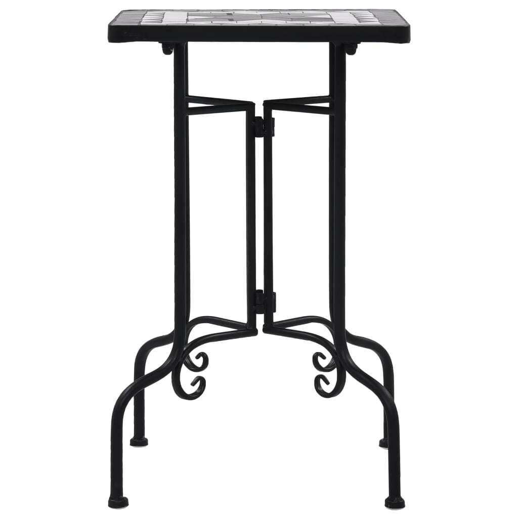 Mosaic Side Table Black and White Ceramic W2B