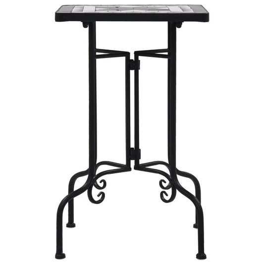 Mosaic Side Table Black and White Ceramic W2B
