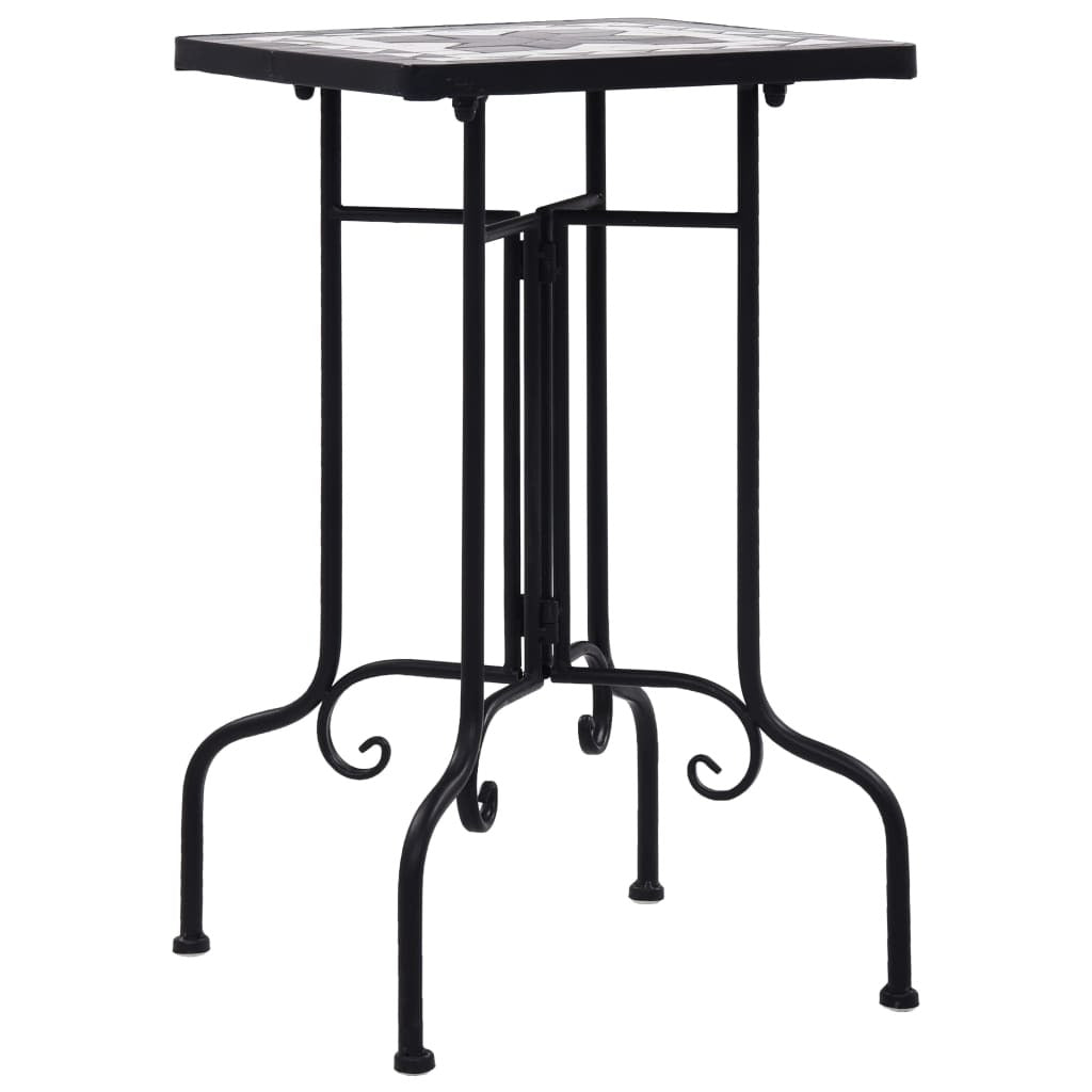 Mosaic Side Table Black and White Ceramic W2B