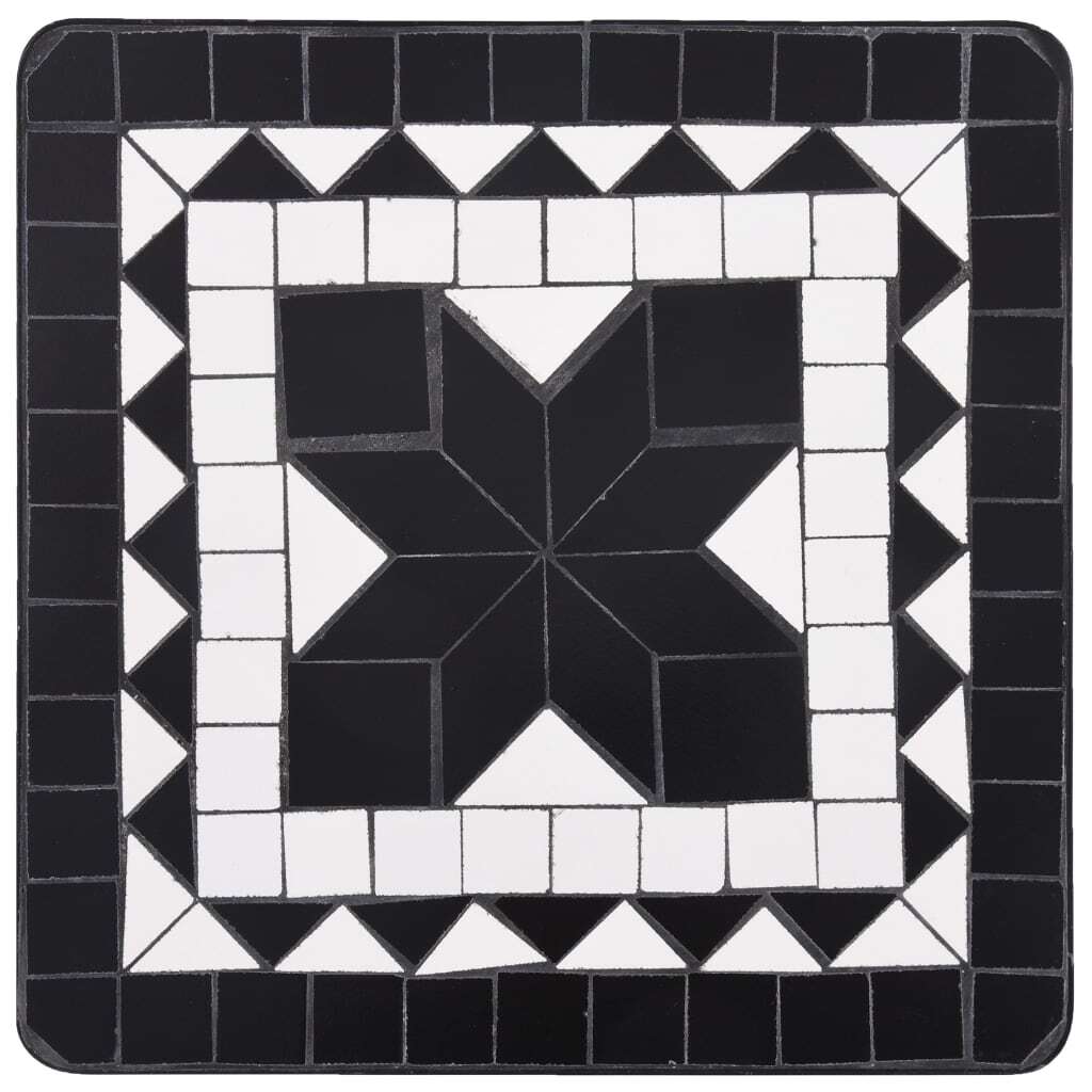 Mosaic Side Table Black and White Ceramic W2B