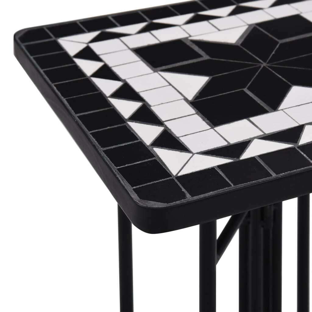 Mosaic Side Table Black and White Ceramic W2B