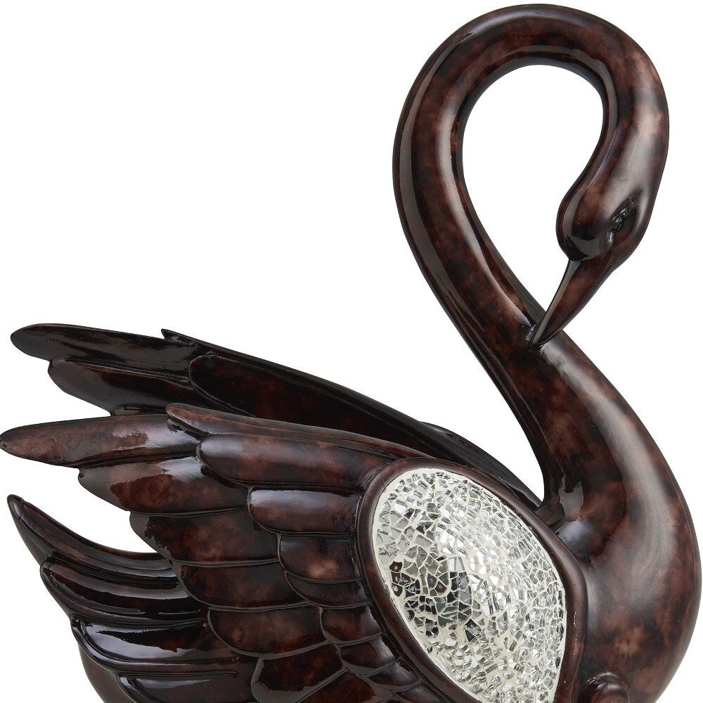 17" Marbleized Cherry Brown Dove Figurine Sculpture W2B