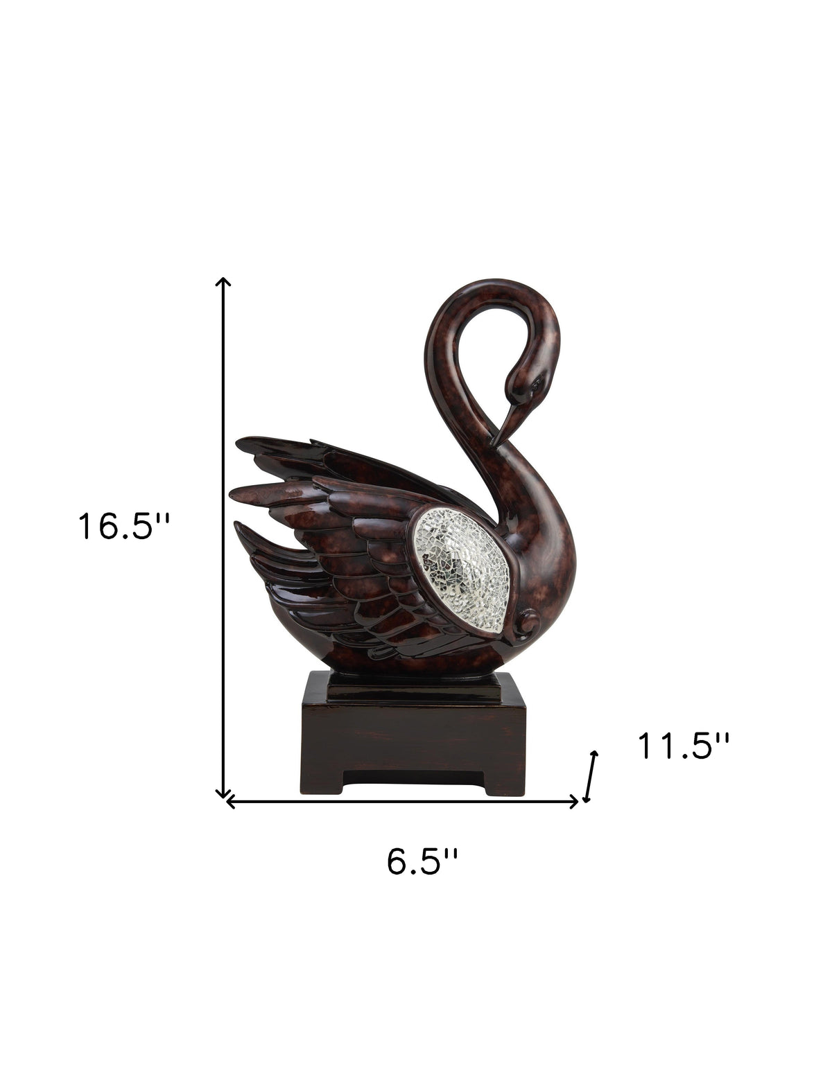 17" Marbleized Cherry Brown Dove Figurine Sculpture W2B