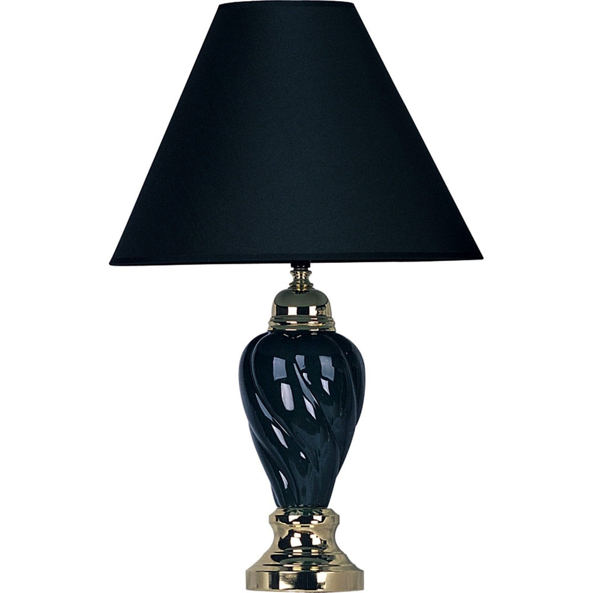 Gold and Navy Blue Table Lamp with Navy Blue Shade W2B
