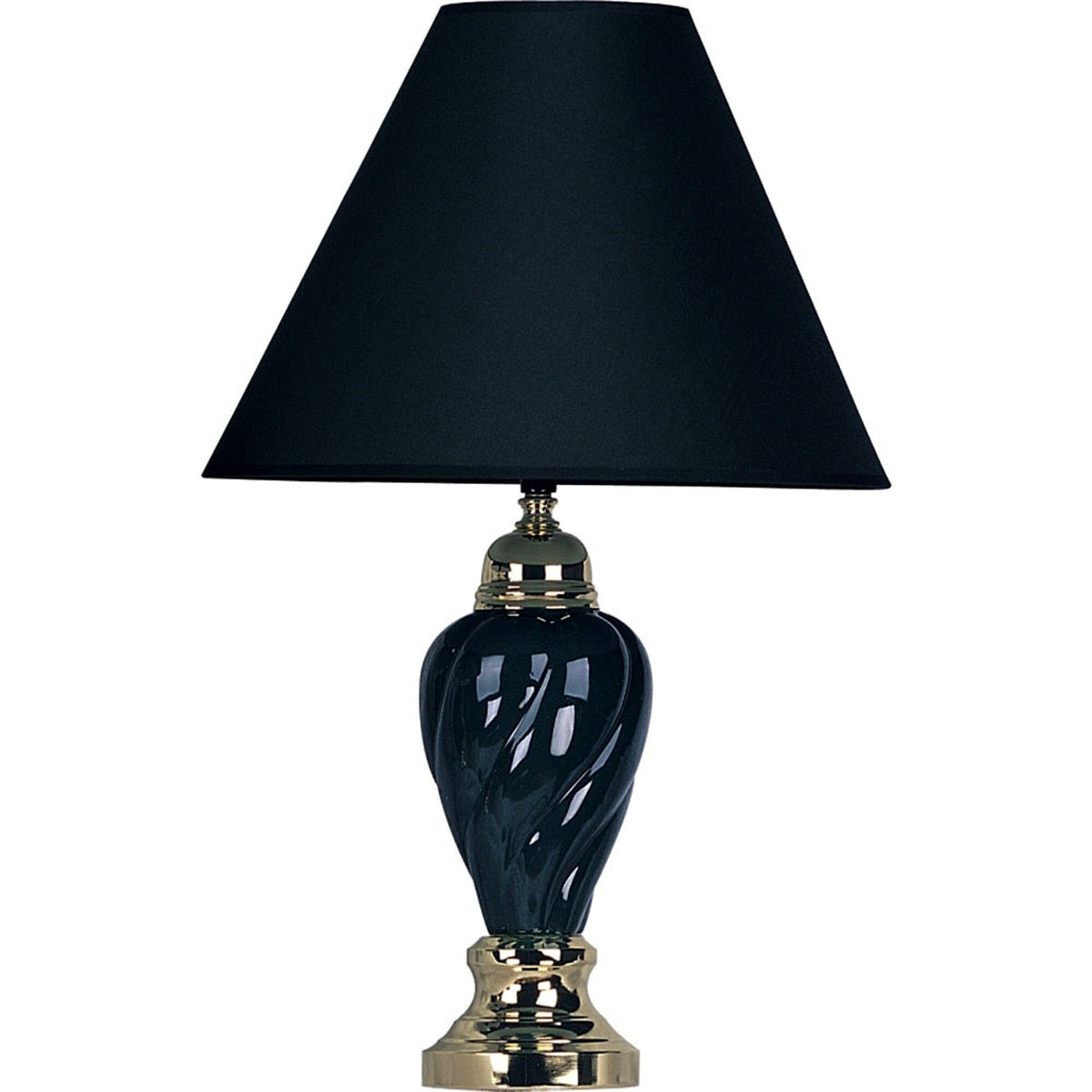 Gold and Navy Blue Table Lamp with Navy Blue Shade W2B