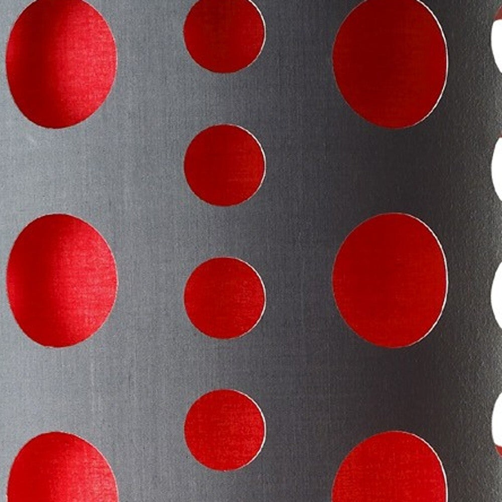 33" Gray and Red Mod Dot Novelty Table Lamp W2B