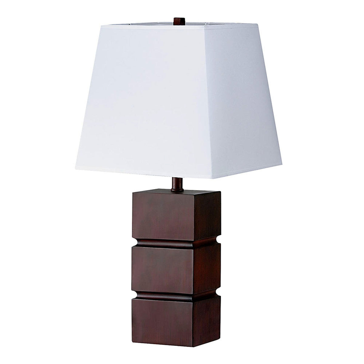 27" Brown Bedside Table Lamp With White Shade W2B