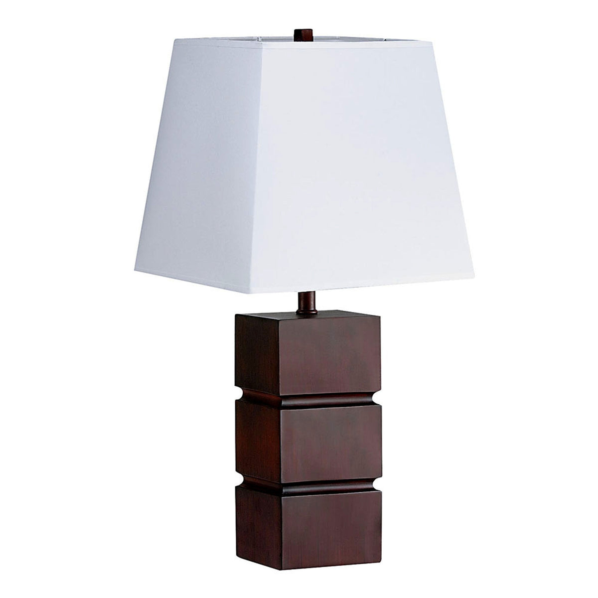 27" Brown Bedside Table Lamp With White Shade W2B