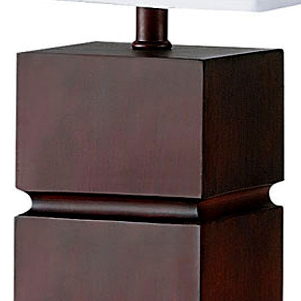 27" Brown Bedside Table Lamp With White Shade W2B