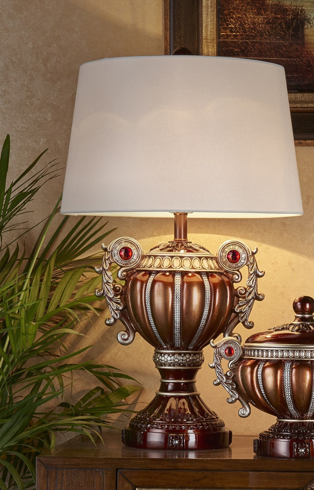 Tall Bronze Urn Shaped Table Lamp W2B