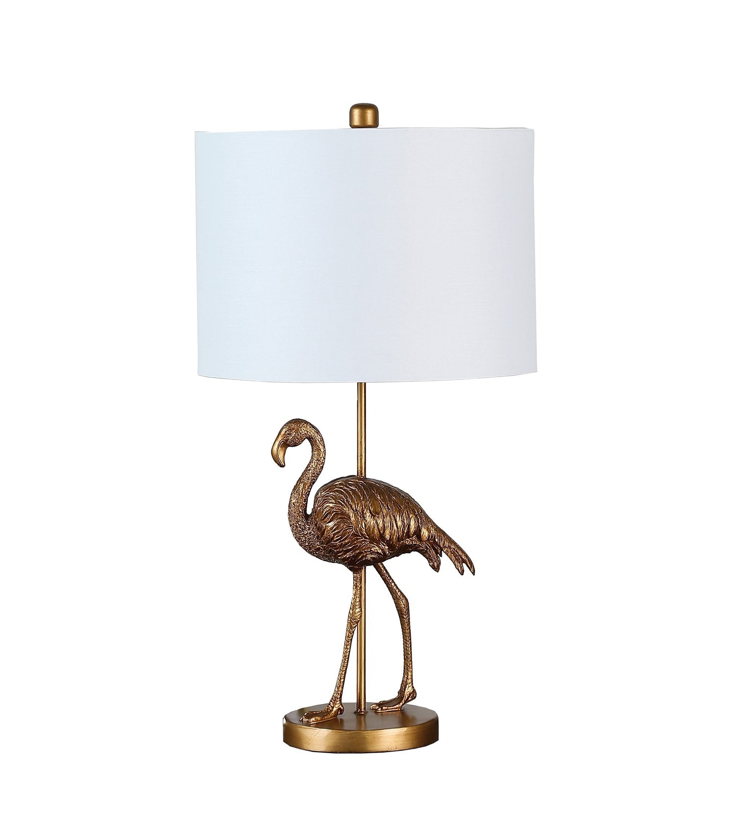 26" Antiqued Gold Resin Flamingo Table Lamp W2B