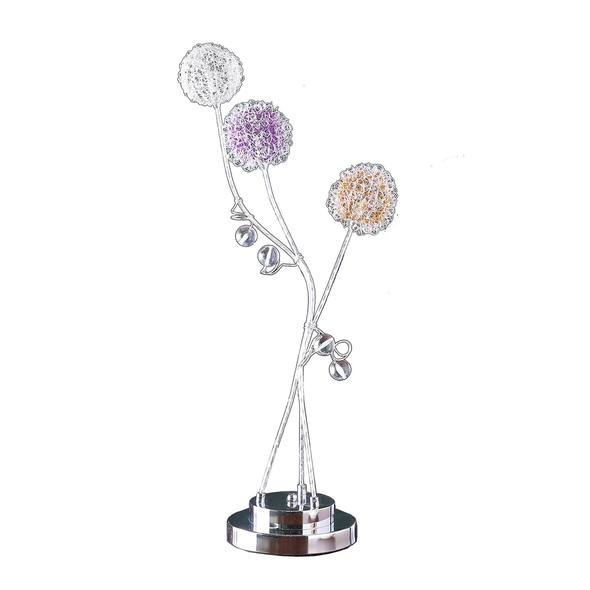 28" Clear Three Light Bedside Led Table Lamp W2B